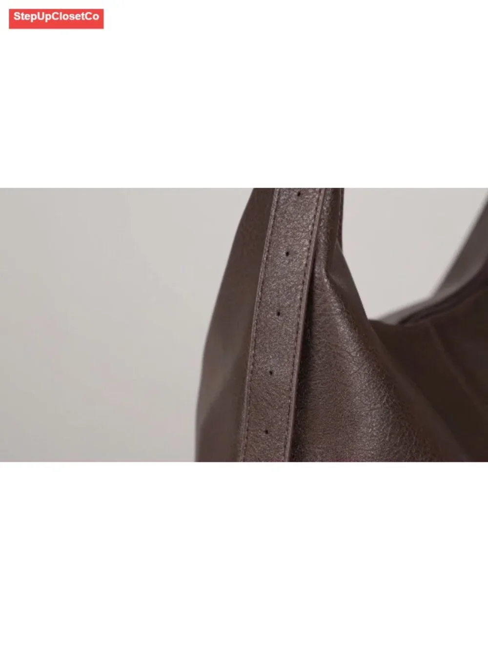 Slouchy Vegan Leather Hobo Bag with Zipper Crossbody Tote for Work Travel